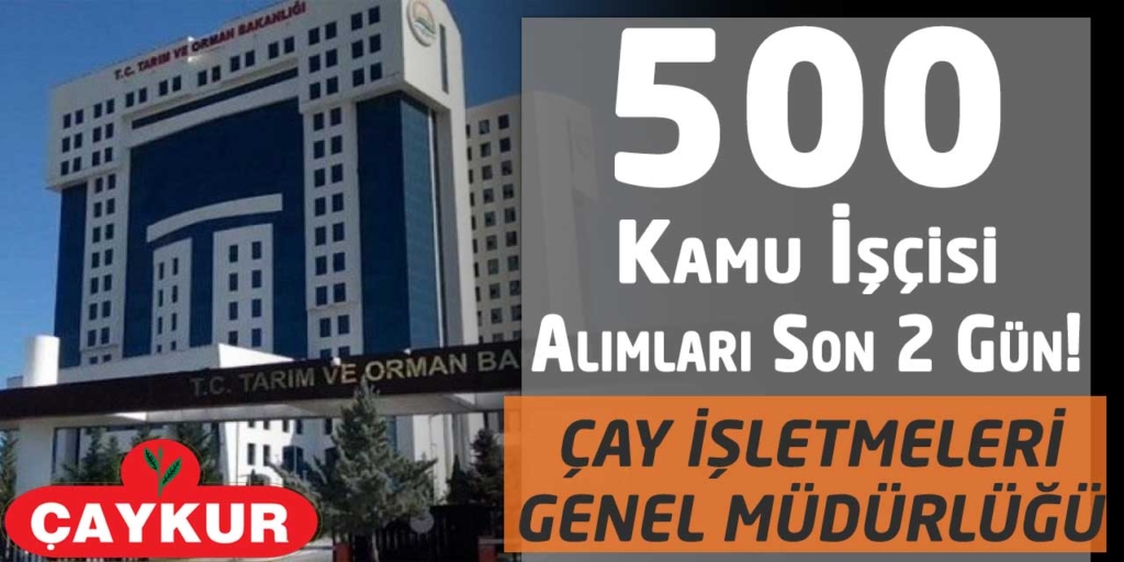 Çay İşletmeleri KPSS Şartlı-Şartsız 500 Personel Alımı Son Günler