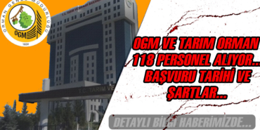 OGM ve Tarım KPSS Şartsız 118 Kamu Personeli Alımı