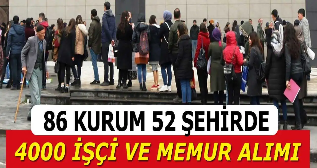 İŞKUR 86 Kamu Kurumu 52 Şehirde İşçi, Memur Ve Güvenlik Alımı