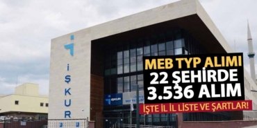 MEB 3.536 TYP Temizlik Görevlisi Alımı Yapıyor! İşte 22 Şehir Listesi ve Kontenjanlar! MEB 3.536 TYP Temizlik Görevlisi Alımı Yapıyor! İşte 22 Şehir Listesi ve Kontenjanlar!