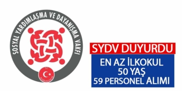 Bakanlık SYDV Dernekleri En Az İlkokul 59 İşçi Alımı Yapıyor!