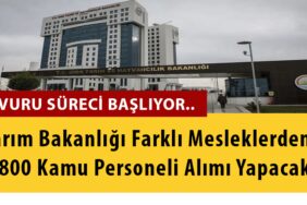 Tarım Bakanlığı Farklı Mesleklerden 1.800 Kamu Personeli Alımı Yapacak!