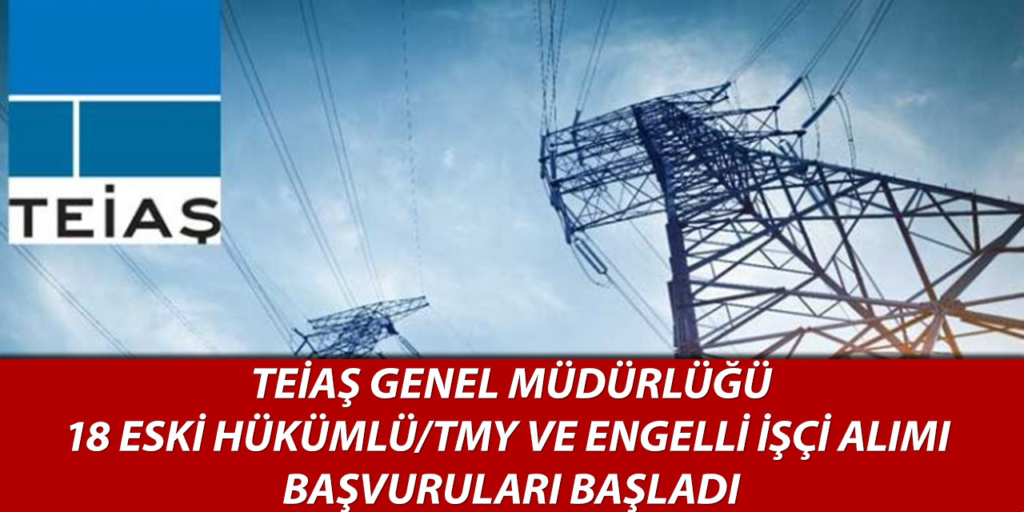 TEİAŞ Genel Müdürlüğü 18 Engelli ve Eski Hükümlü/TMY Sürekli İşçi Başvurular Başladı